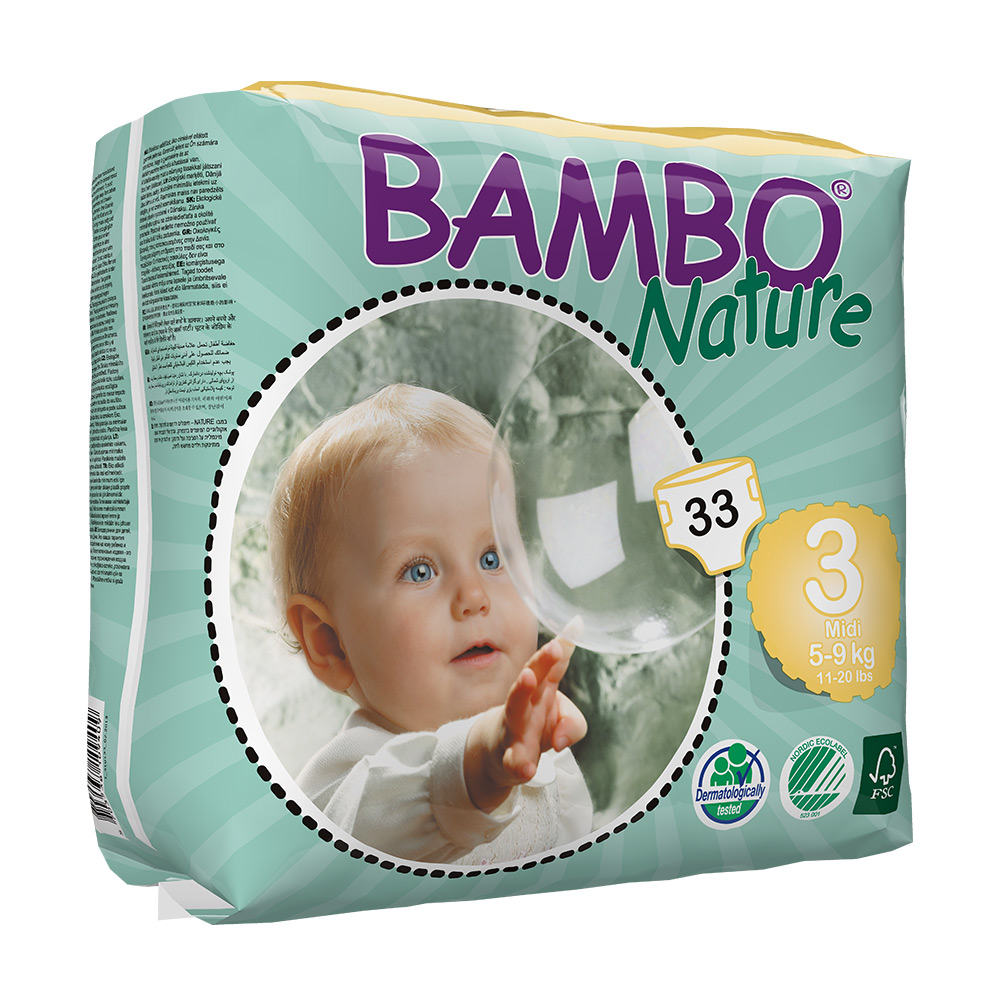 Bambo Nature Size 3 Nappies - Single Pack (33 nappies)