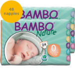 Two packs of Bambo Nature size 0 nappies
