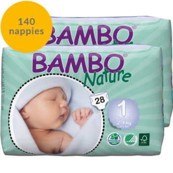 140 Bambo Nature size 1 nappies fortnight
