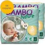 two packs of Bambo Nature size 3 nappies fortnight