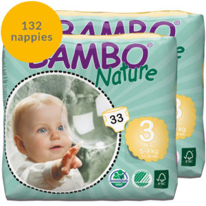 132 Bambo Nature size 2 nappies monthly pack