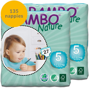 135 Bambo Nature size 5 nappies month pack