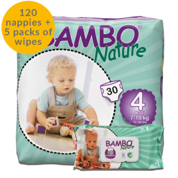 Bambo Nature size 4 Nappies and Wipes