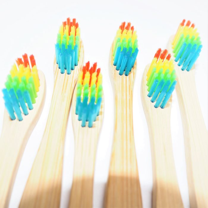 eco friendly toothbrush rainbow bamboo