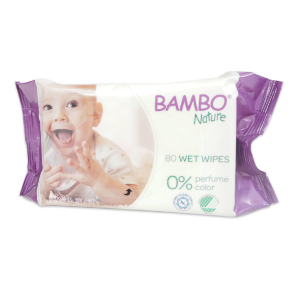 Bamboo Nature wet wipes pack of 80