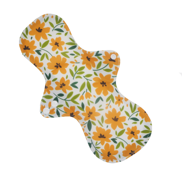 orange flowers reusable cloth night/postpartum sanitary pad